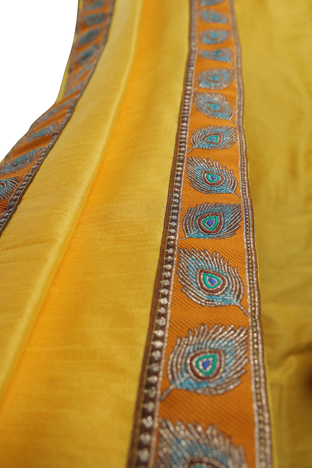 Traditional Bagalbandhi Dhoti Set (Mor Pankh - Mango) with readymade dhoti and dupatta
