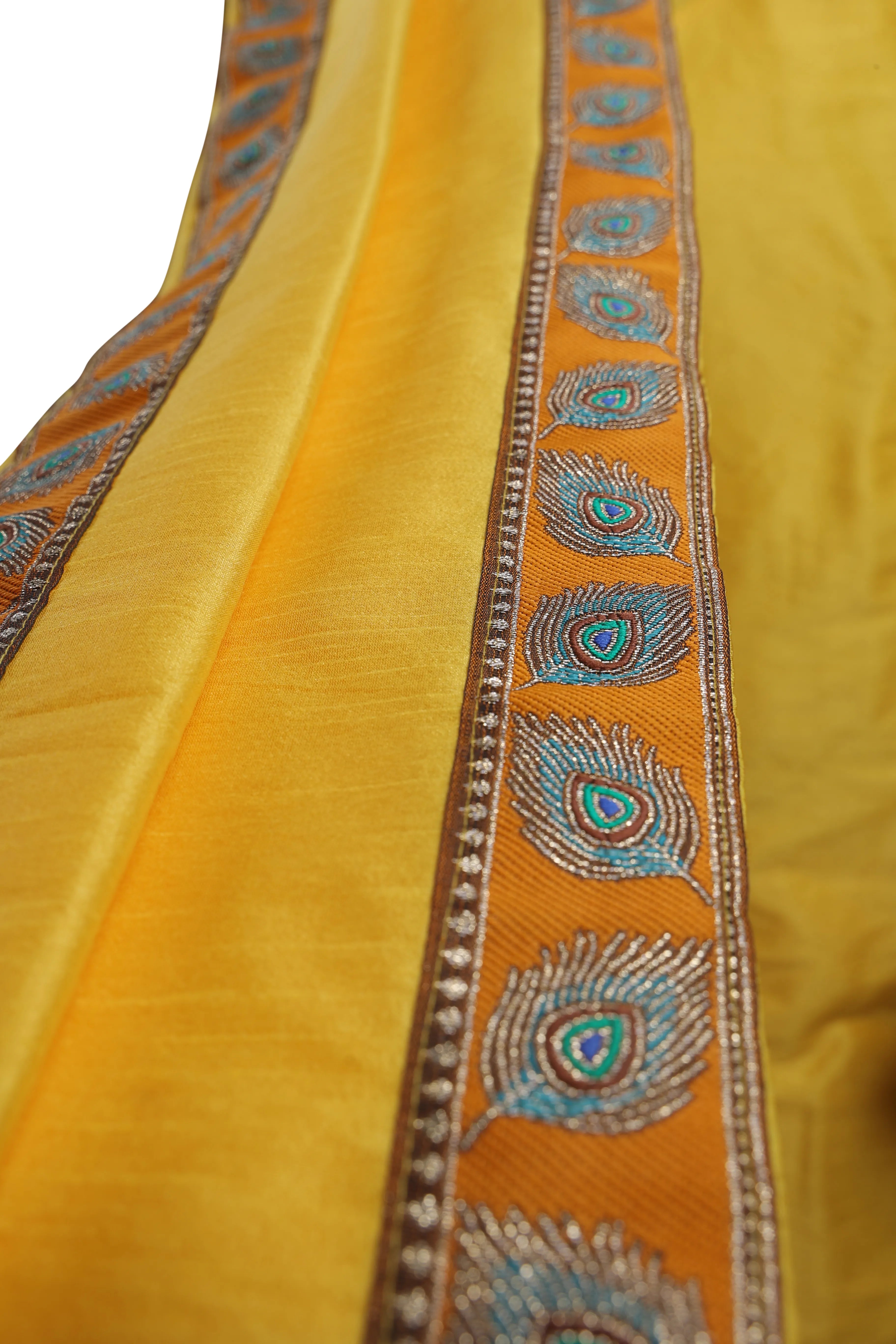Traditional Bagalbandhi Dhoti Set (Mor Pankh - Mango) with readymade dhoti and dupatta