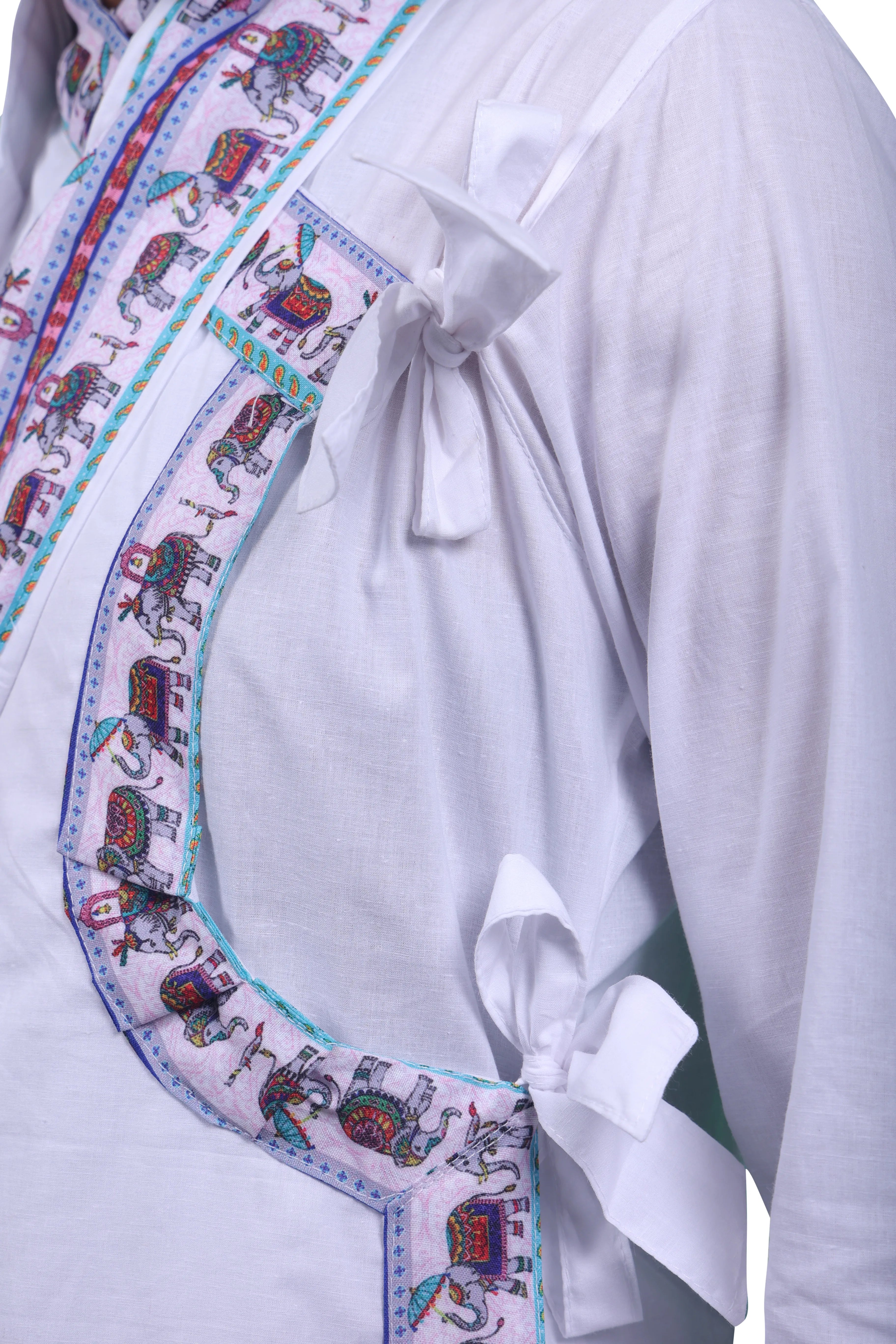 Traditional Bagalbandi Dhoti Set (elephant) with Readymade Dhoti and Dupatta