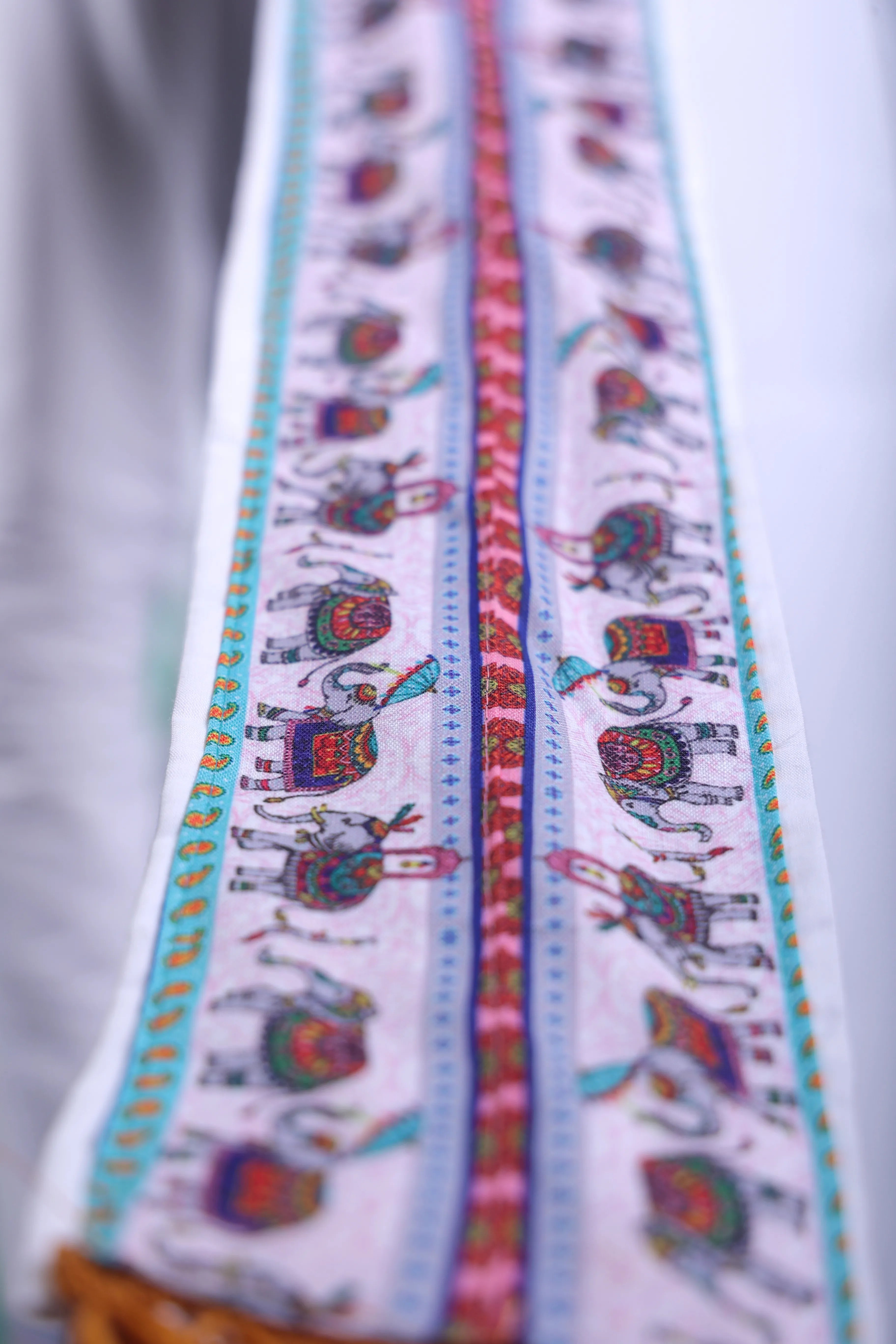 Traditional Bagalbandi Dhoti Set (elephant) with Readymade Dhoti and Dupatta