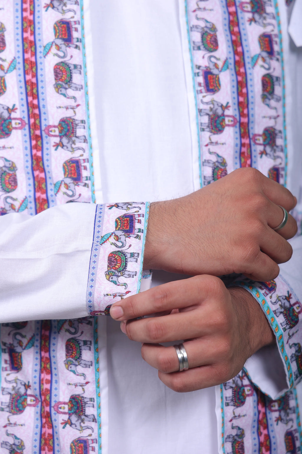 Traditional Bagalbandi Dhoti Set (elephant) with Readymade Dhoti and Dupatta