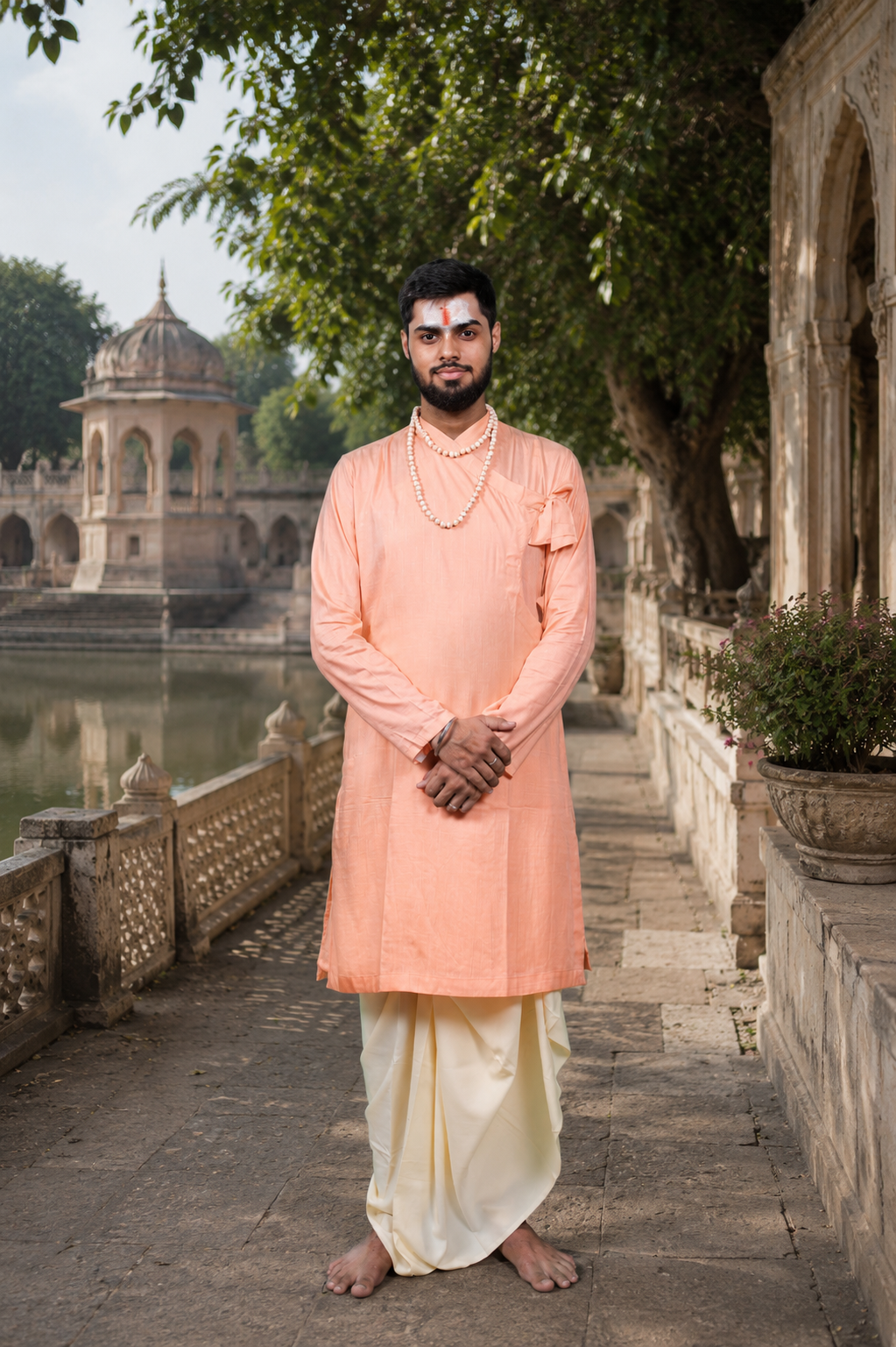 Heritage Bhagalpuri Bagalbandhi Saffron