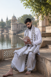 Traditional Bagalbandi Set (Mor Pankh) with readymade dhoti and dupatta