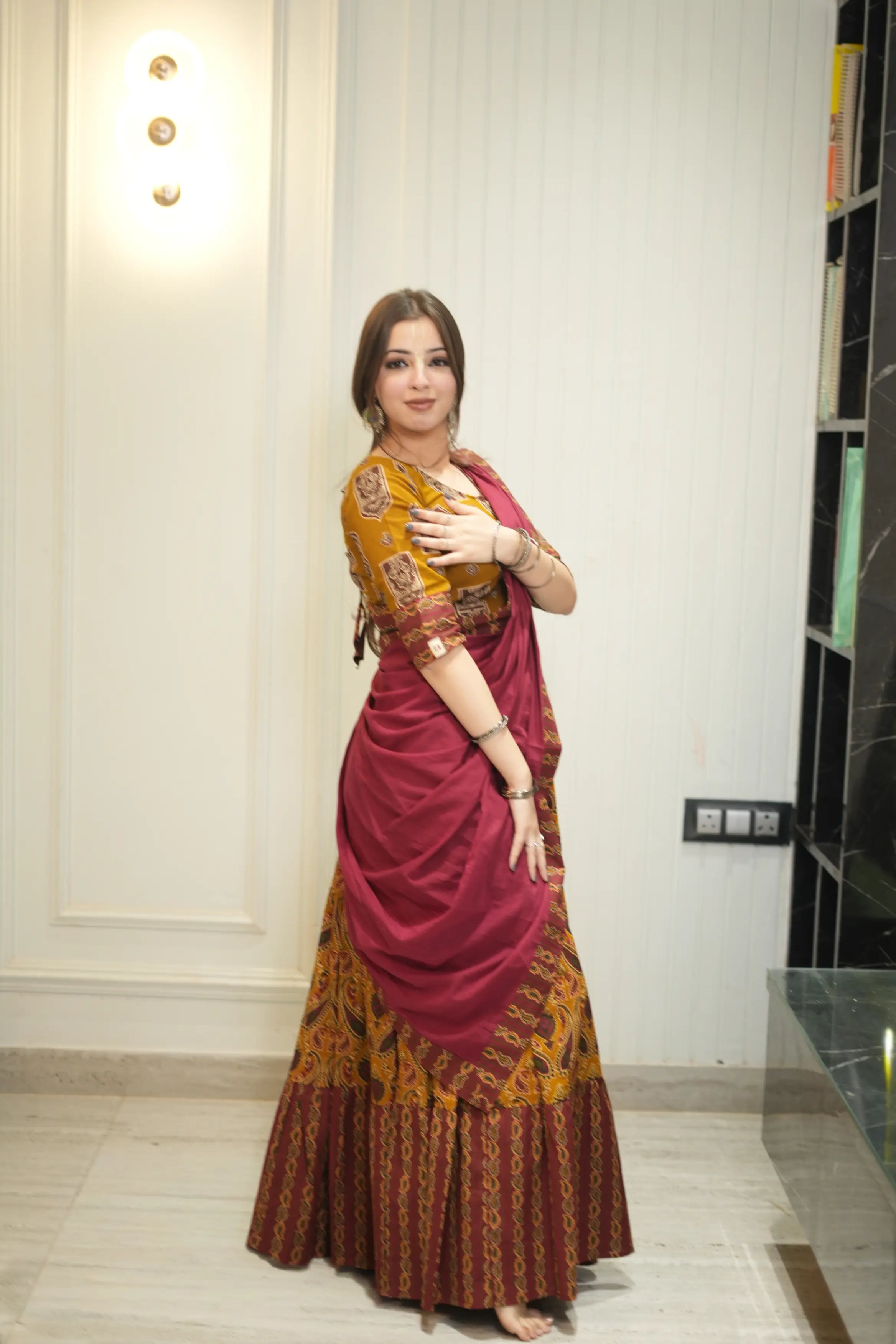 Kutumb Rajsi Raas Frill-Gopi Dress