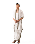 Traditional Dhoti Set (mor pankh) White