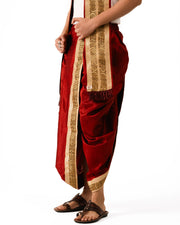 Tamra  Pant style Dhoti and Dupatta