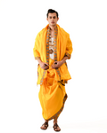 Traditional Dhoti Set (mor pankh) Mango