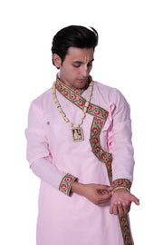 Anurag Border Bagalbandhi Set - Pink