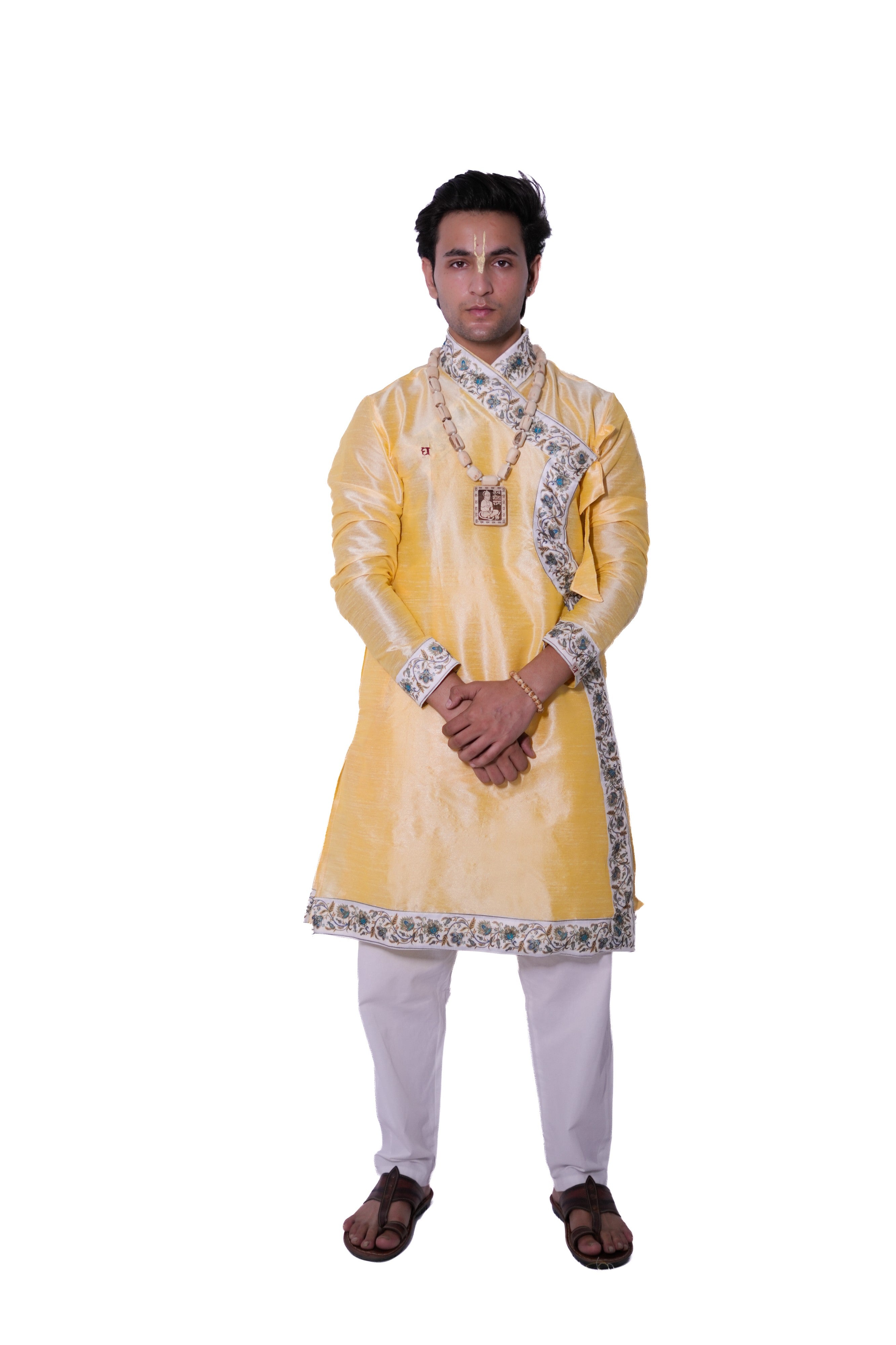 Kanish Border Bagalbandhi - Cream