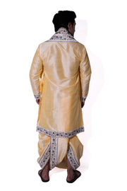 Kanish Border Bagalbandhi Set- Cream