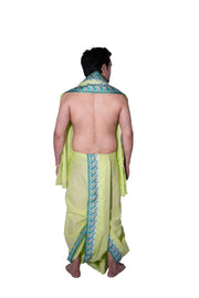 Neer Border Bagalbandhi Set - Green
