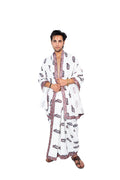 Arya Bagalabandhi and Dhoti Set- white