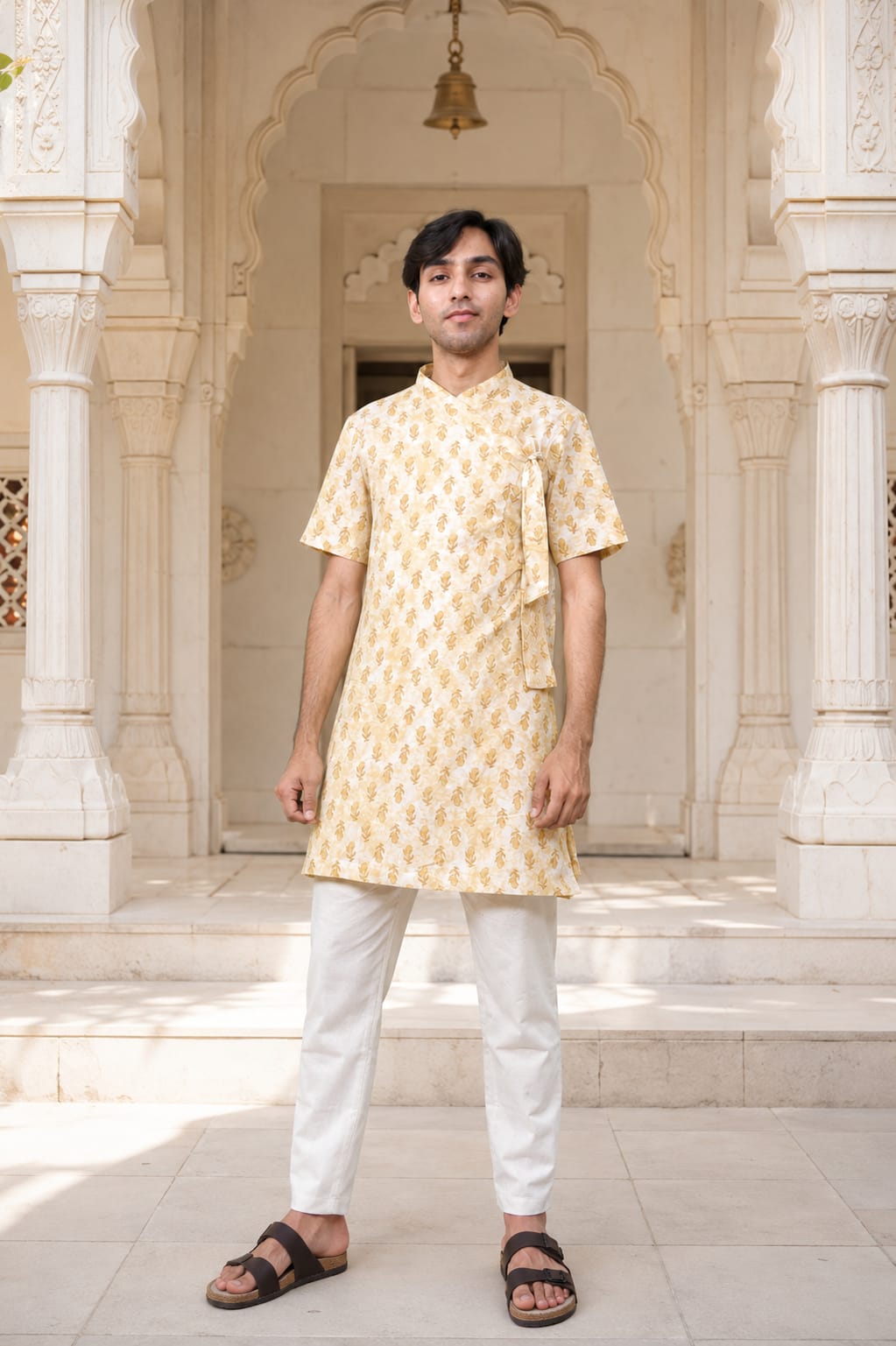 Cotton Printed Short Bagalbandhi – Youth Edition Yellow