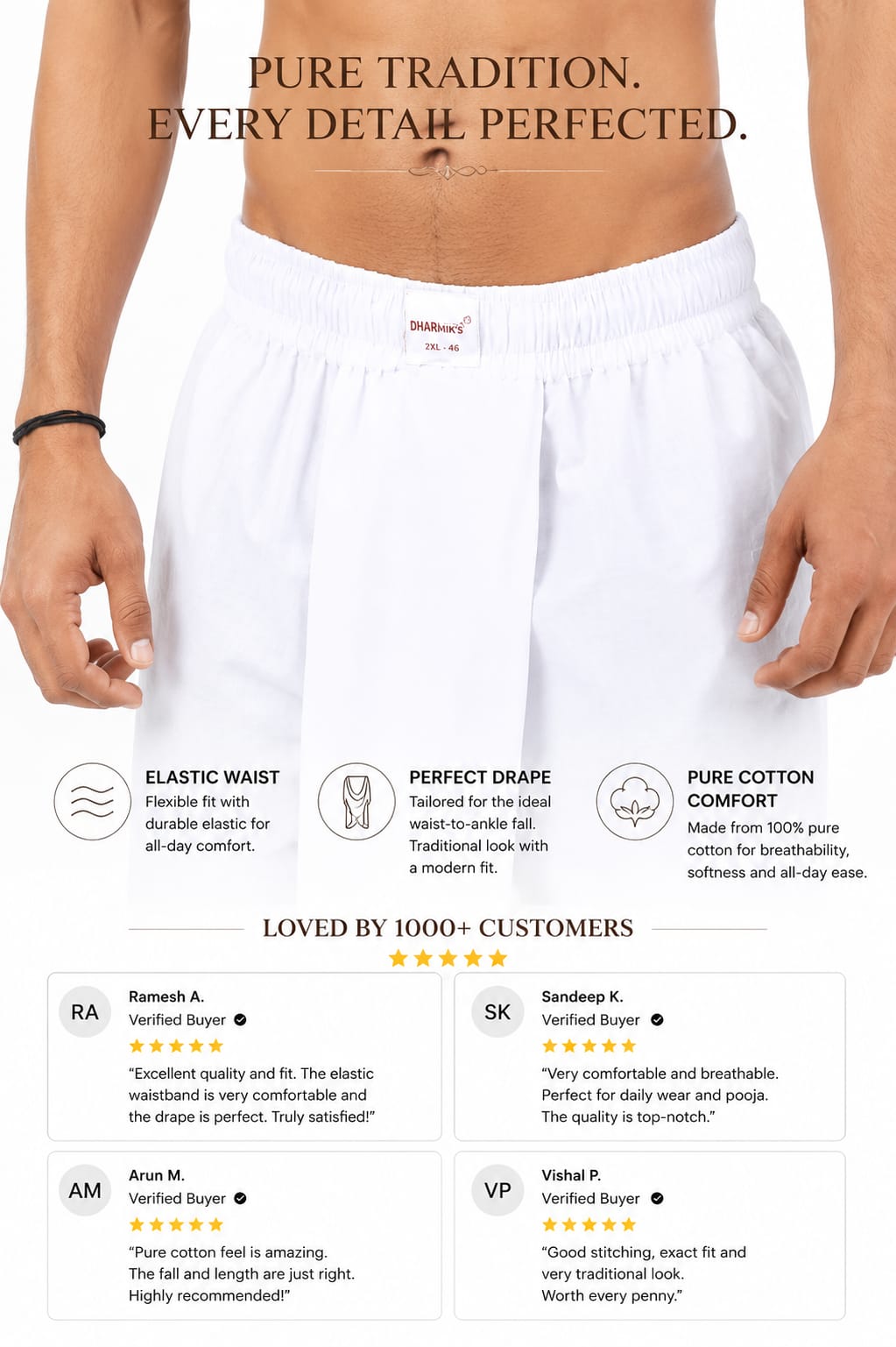 Cotton Dhoti (Readymade)