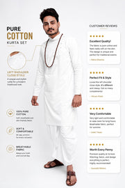 White Cotton Kurta Side Design