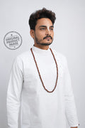 White Cotton Kurta Front Designer