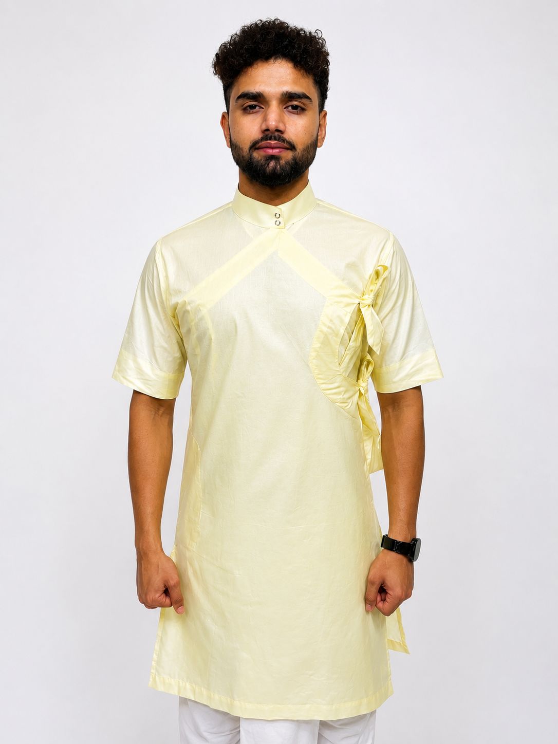 Pure Cotton Half Sleeve Bagalbandi Cream