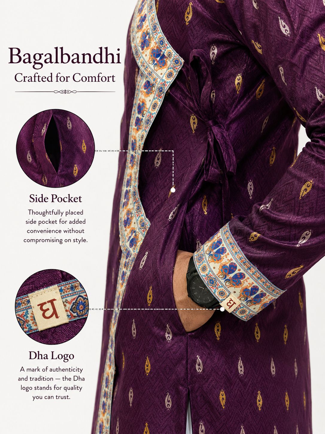Border bagalbandi - Purple