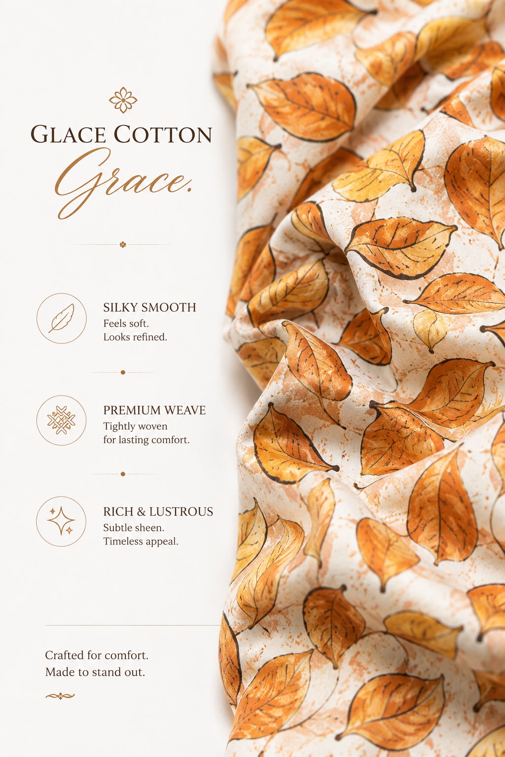 Printed Glace Cotton Kurta White