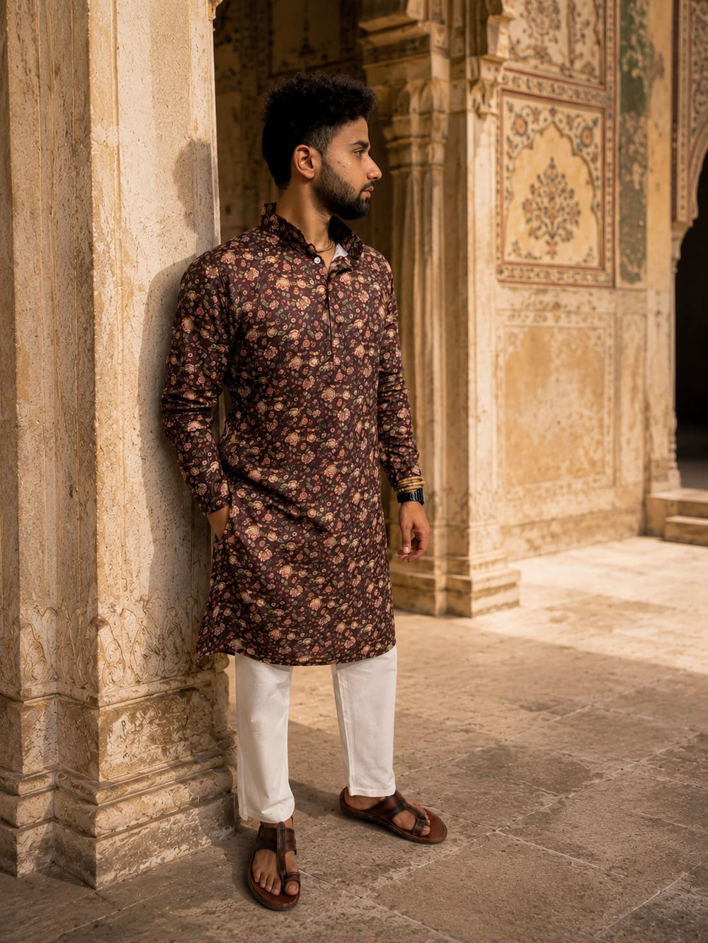 Printed Linen Kurta