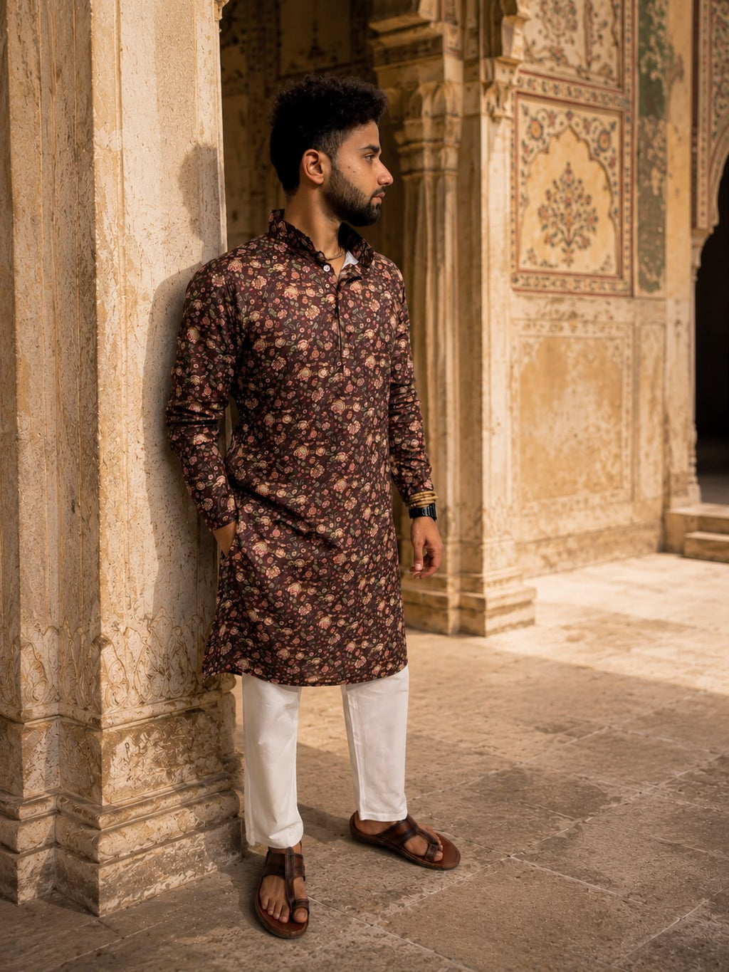 Printed Linen Kurta